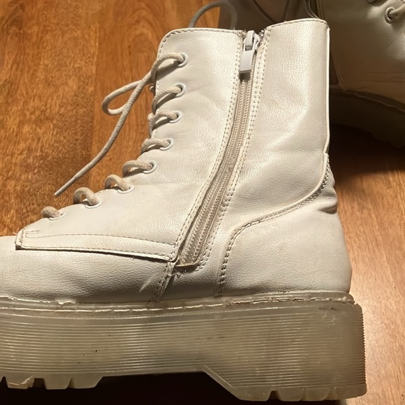 Jellypop moto combat white boot with zippers and jelly soles EU 37 / women’s 6.5 - Picture 4 of 13